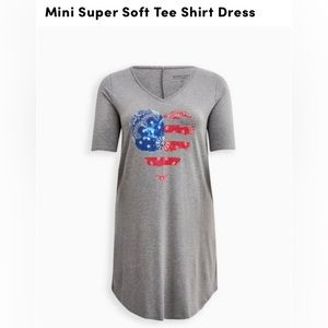 Heart Flag Super Soft Tee Shirt Dress